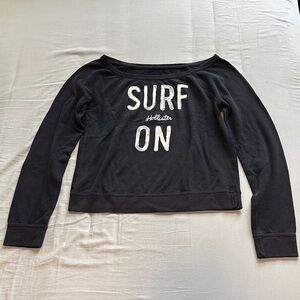 Hollister Black Surf On Long Sleeve Tee